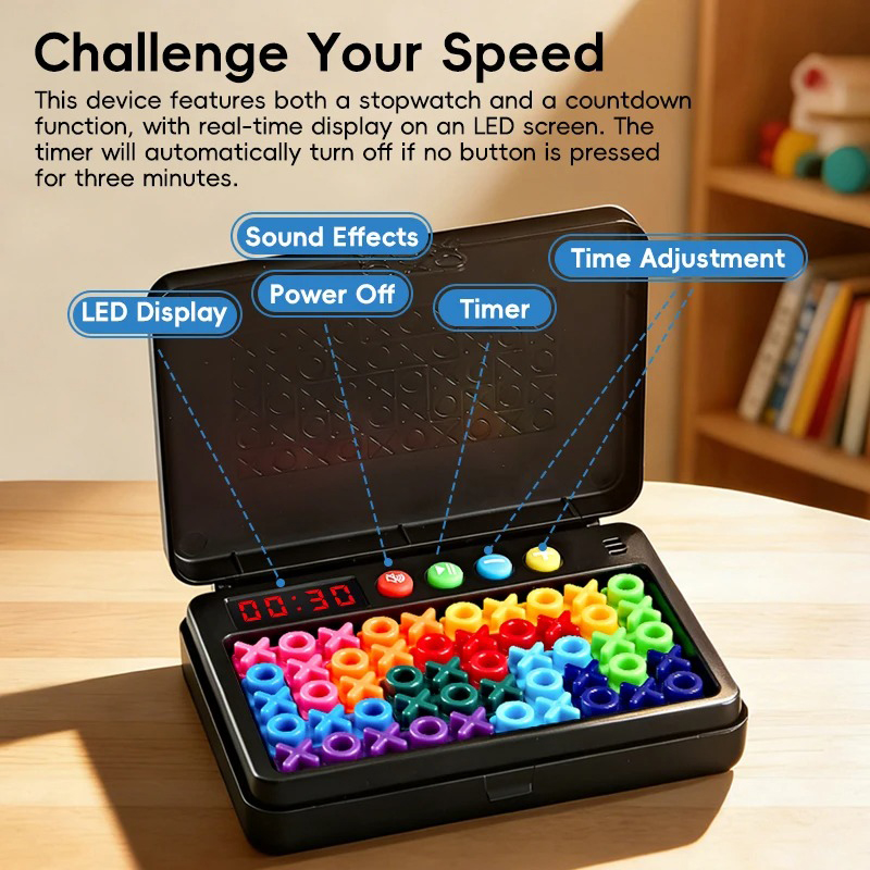 Board Game Quarto - KNYYSECQ Smart XO-puzzel Kinderpuzzel Uitdagingsspel Logisch