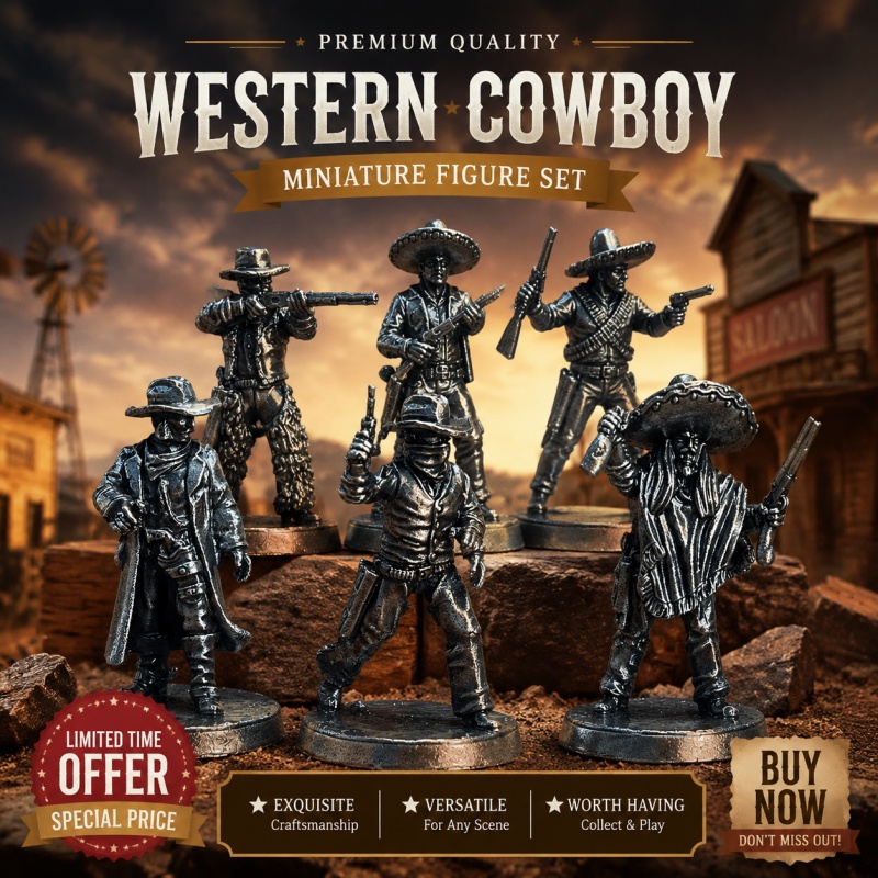 Board Game Wild Wild - Wild West Cowboy Wit Koper Miniaturen