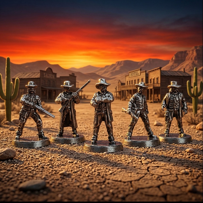 Board Game Wild Wild - Wild West Metalen Miniatuurfiguren Set Cowboy