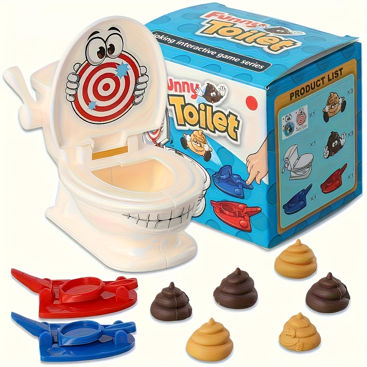 Board Game Jenga - Mini-toilet Anti-stressspeelgoed Interactief katapult voor twee