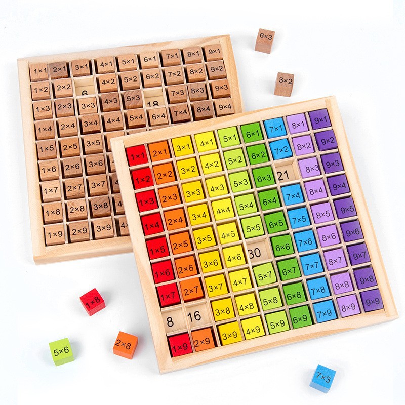 Board Game Quarto - Montessori Kinderen Educatief Speelgoed Houten Vermenigvuldigingsbordspel